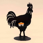 Photophore artisanale en acier : POLO LE COQ