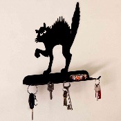 Porte-clefs artisanale en acier : CHIPIE LE CHAT