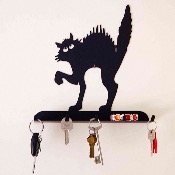 Porte-clefs artisanale en acier : CHIPIE LE CHAT