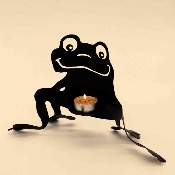 Photophore artisanale en acier : BOB LA GRENOUILLE